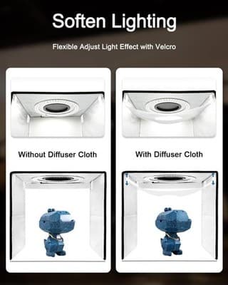 DUCLUS 16x16 Light Box Photography Studio 160 LED 6 Backdrop Product Photos - Thumbnail 2