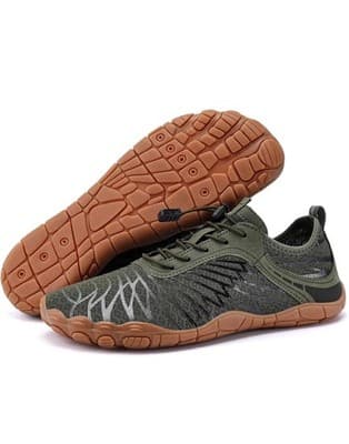 Men's Barefoot Trail Shoes Olive Green- (Men Sz 9) - Thumbnail 2