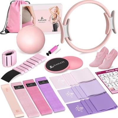 Resistance Bands & Pilates Ball Set - Multi-Level Strength Training Kit - Thumbnail 4