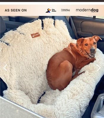 Pelsbarn XL Plush Dog Car Seat — Beige