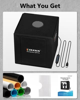 DUCLUS 16x16 Light Box Photography Studio 160 LED 6 Backdrop Product Photos - Thumbnail 3