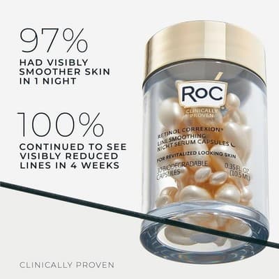 RoC Retinol Night Serum Capsules – Smooth, Firm Skin Fast (30 Ct) - Thumbnail 2