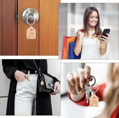 New Home Wooden House Keychain Bulk 20pc Realtor Closing Gift - Thumbnail 8