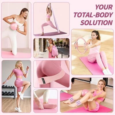 Resistance Bands & Pilates Ball Set - Multi-Level Strength Training Kit - Thumbnail 6