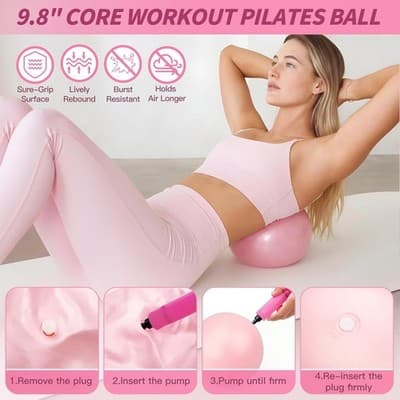 Resistance Bands & Pilates Ball Set - Multi-Level Strength Training Kit - Thumbnail 3