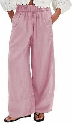 Soft Pink Wide Leg Pants (3XL) — Effortless, Flowing, All Day Comfort