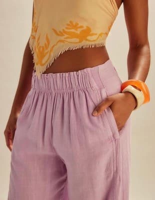 Soft Pink Wide Leg Pants (3XL) — Effortless, Flowing, All Day Comfort - Thumbnail 3
