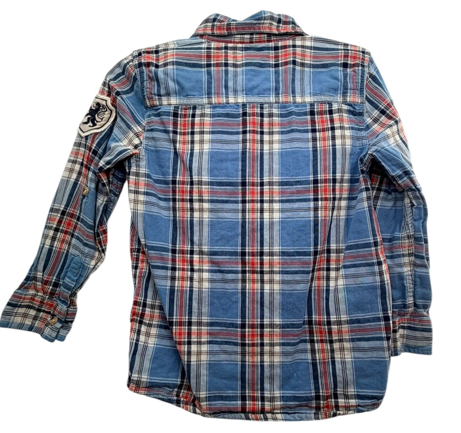 Joe Fresh Kids Blue Red Plaid Flannel Button Down Shirt Size S 6-7 - Thumbnail 7