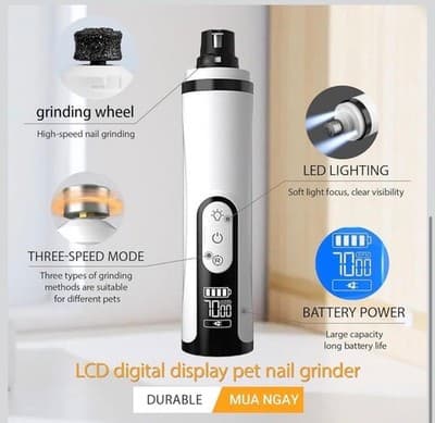 Silent Pet Nail Grinder USB Rechargeable Low Noise Trimmer - Thumbnail 3