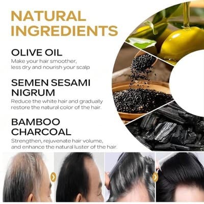 Black Soap Bar Shampoo with Bamboo Charcoal and Ginseng - 50g, Deep Cleansing - Thumbnail 4