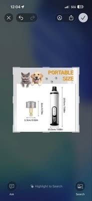 Silent Pet Nail Grinder USB Rechargeable Low Noise Trimmer - Thumbnail 5