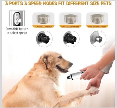 Silent Pet Nail Grinder USB Rechargeable Low Noise Trimmer - Thumbnail 2