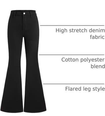 CIDER Black High Waist Flare Jeans 4XL – Stretch Bell Bottom Fit - Thumbnail 2