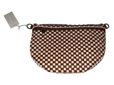 NEW!!! Caramel & White Woven Crossbody Bag — Vegan Leather - Thumbnail 3
