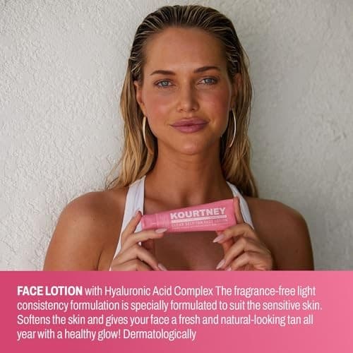 Kourtney 2.5 Oz Self-Tan Face Lotion for Women - Medium - Thumbnail 3