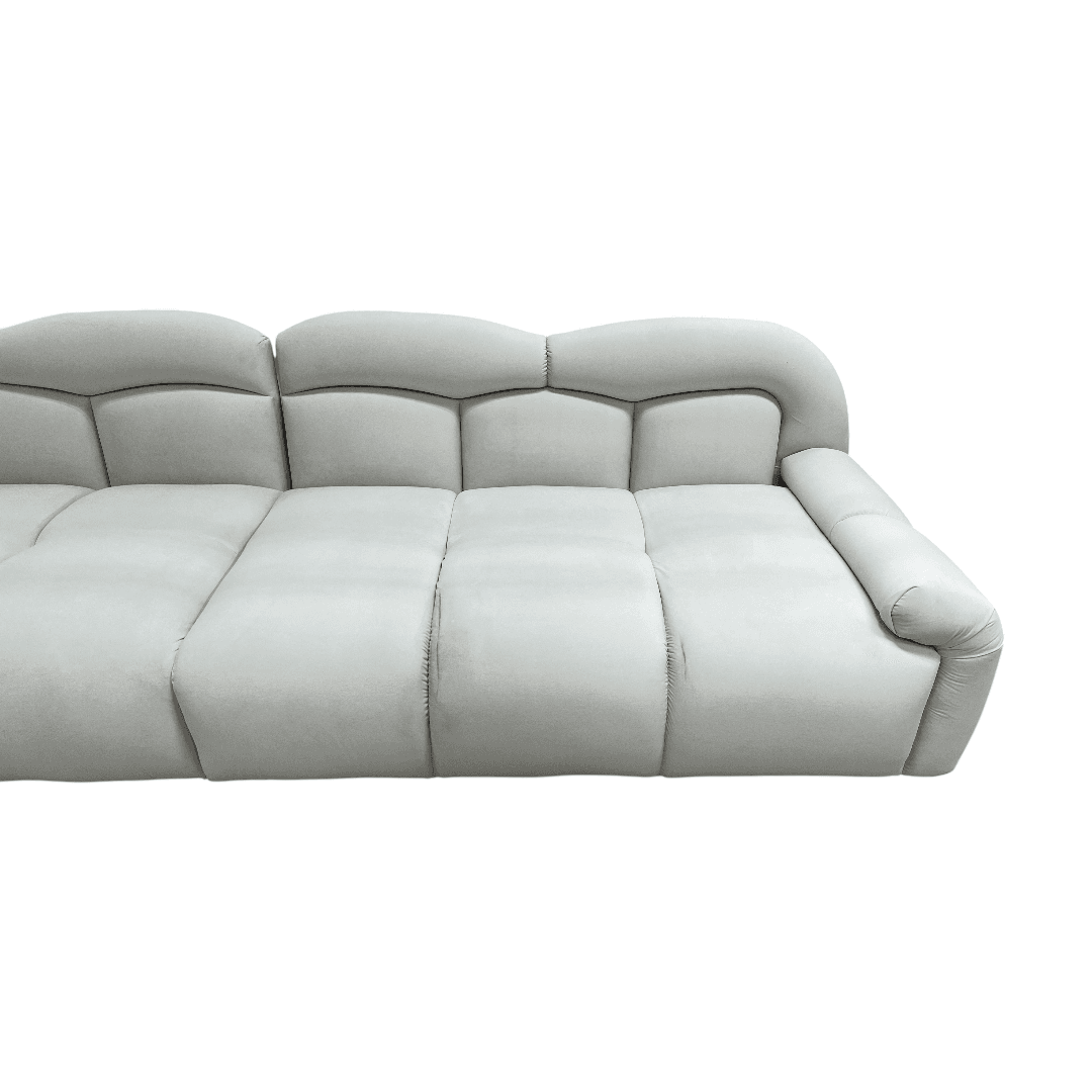 Comfy Sofas Cream Cloud Duo Simple Fabric Sofa - Thumbnail 6