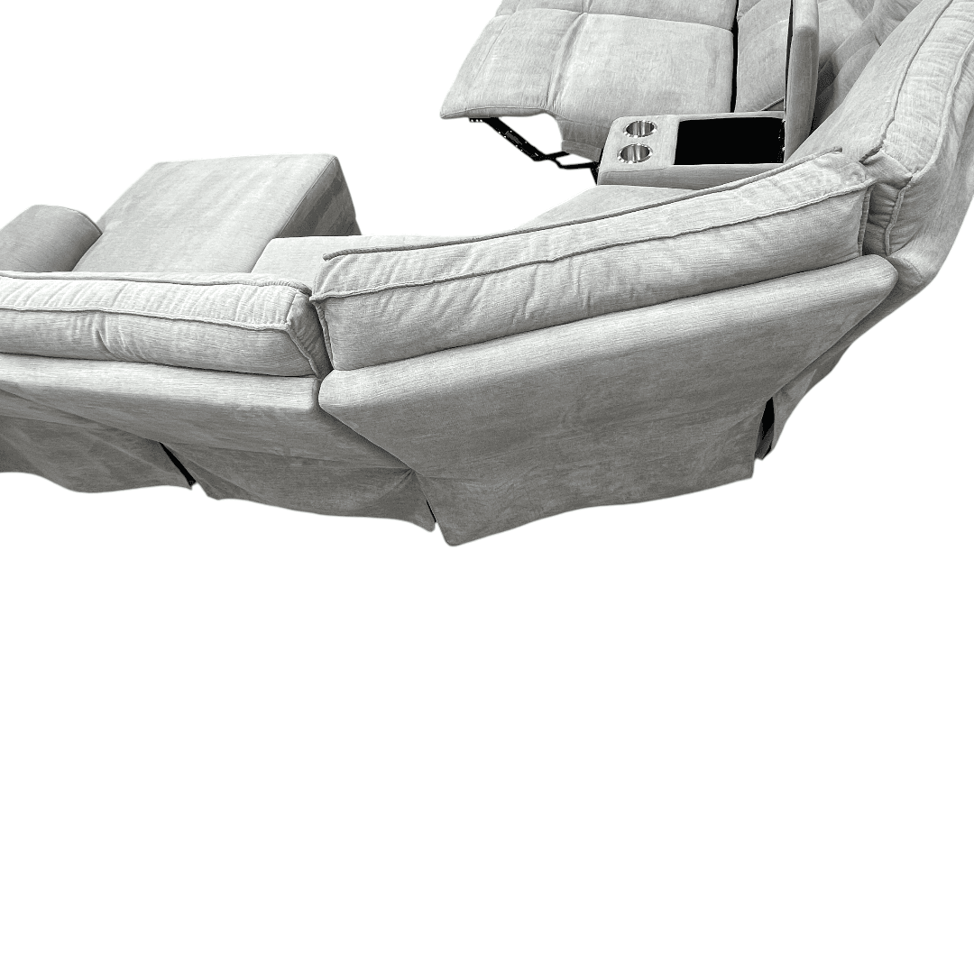 Latitude Run Achernar Modern & Contemporary Textured Fabric Double Reclining Sectional Sofa with Flexible 6-Piece Modular Design, Integrated Console with Stainless Steel Cupholders - Thumbnail 13