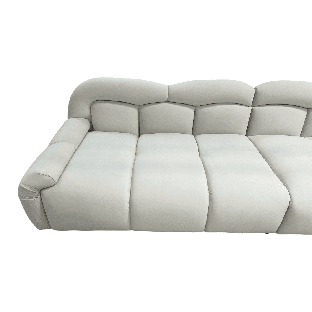 Comfy Sofas Cream Cloud Duo Simple Fabric Sofa - Thumbnail 5