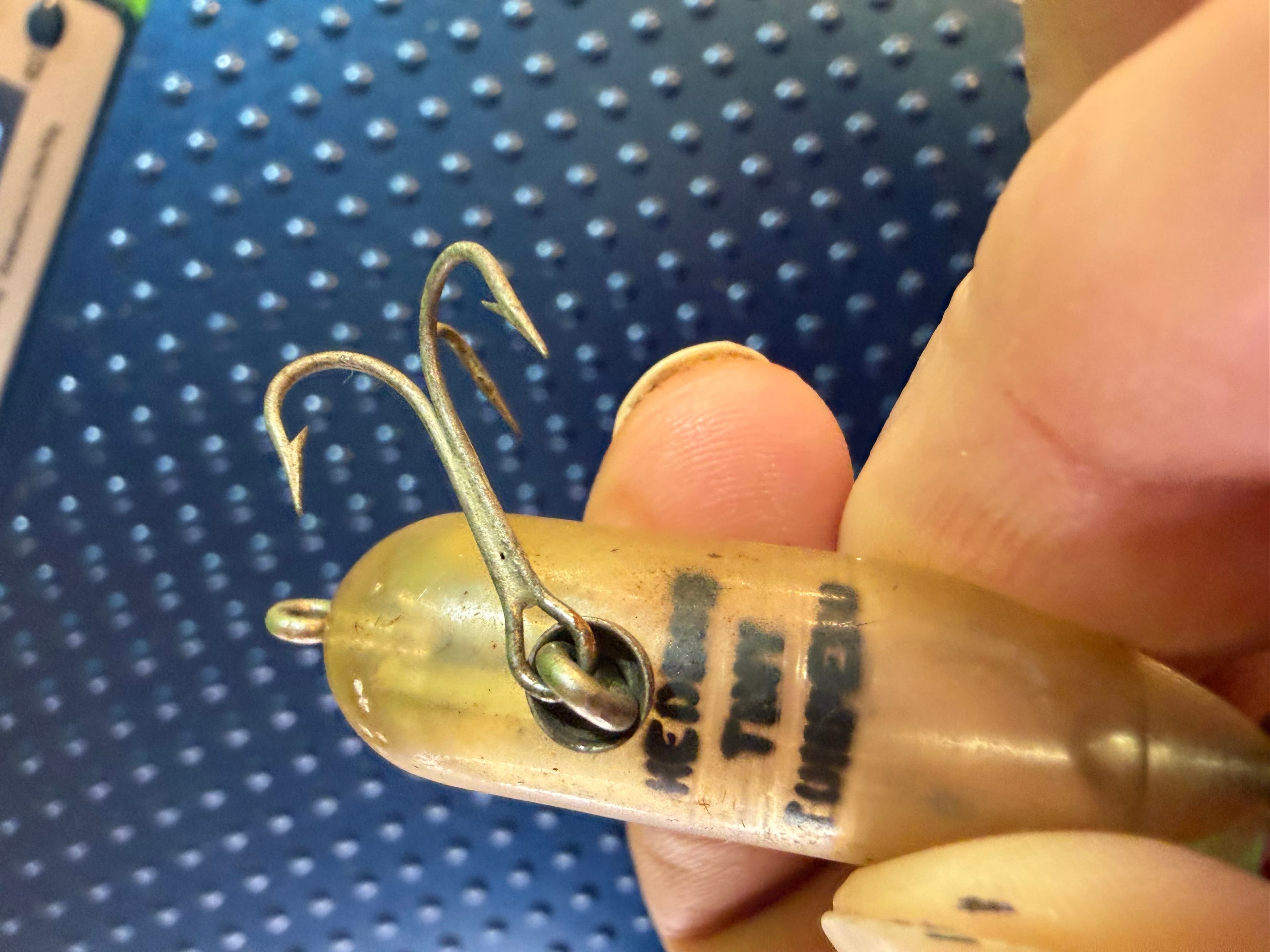 Vtg Heddon Tiny Torpedo Topwater Lure Clear Translucent Used USA - Thumbnail 3