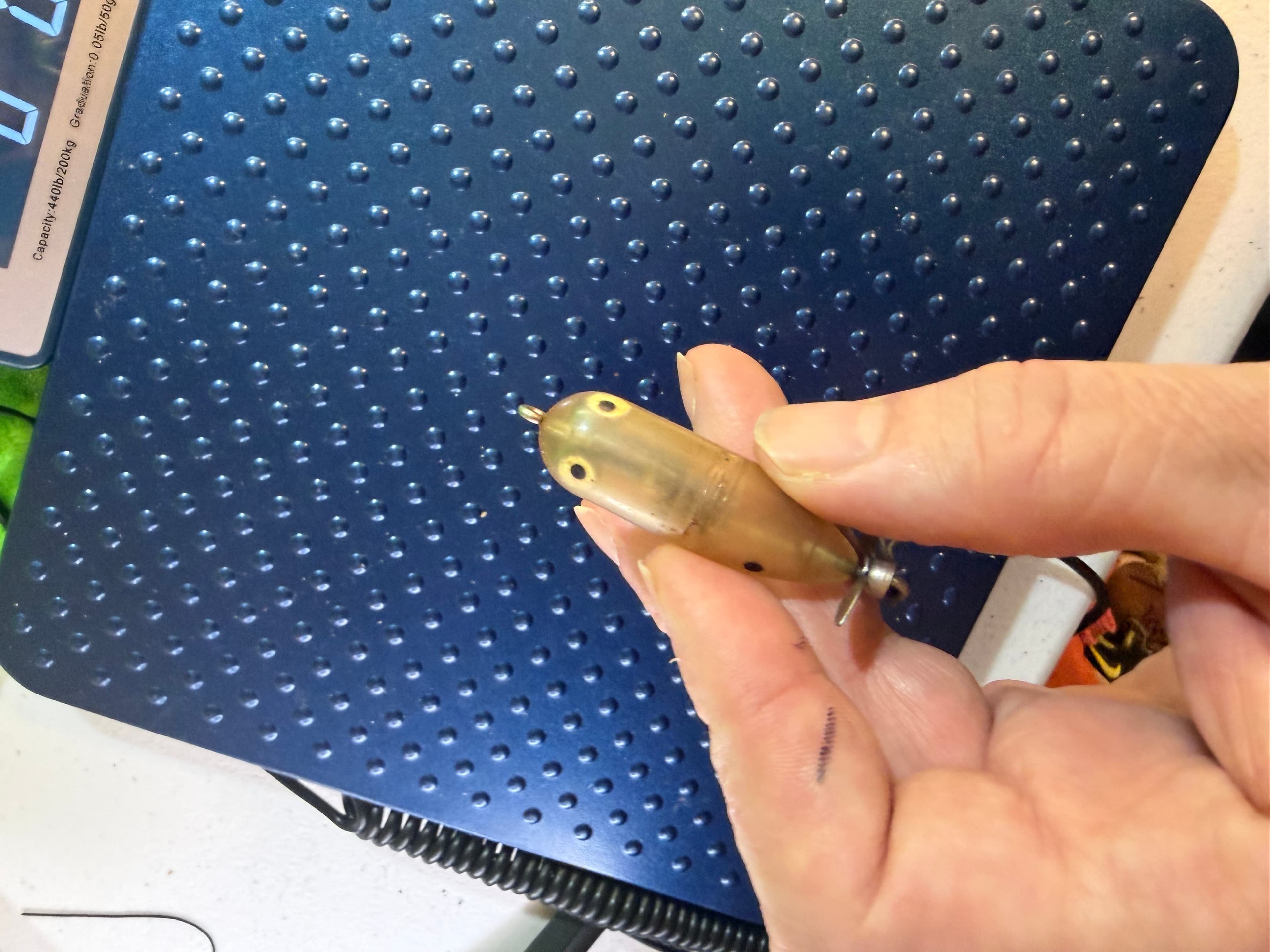 Vtg Heddon Tiny Torpedo Topwater Lure Clear Translucent Used USA - Thumbnail 4