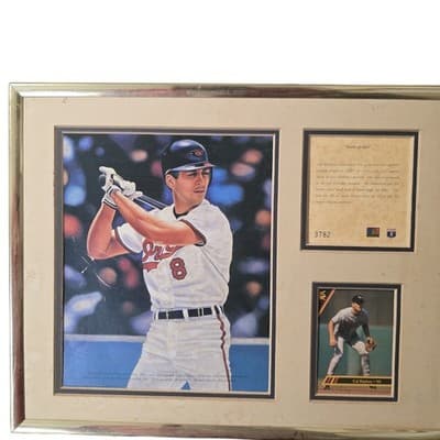 Vintage Baltimore Orioles Wall Art Cal Ripken MLB Baseball Framed Plaque 90s