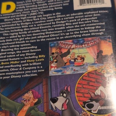 Walt Disney Oliver and Company VHS NTSC Animated Musical Family Movie Billy Joel - Thumbnail 3