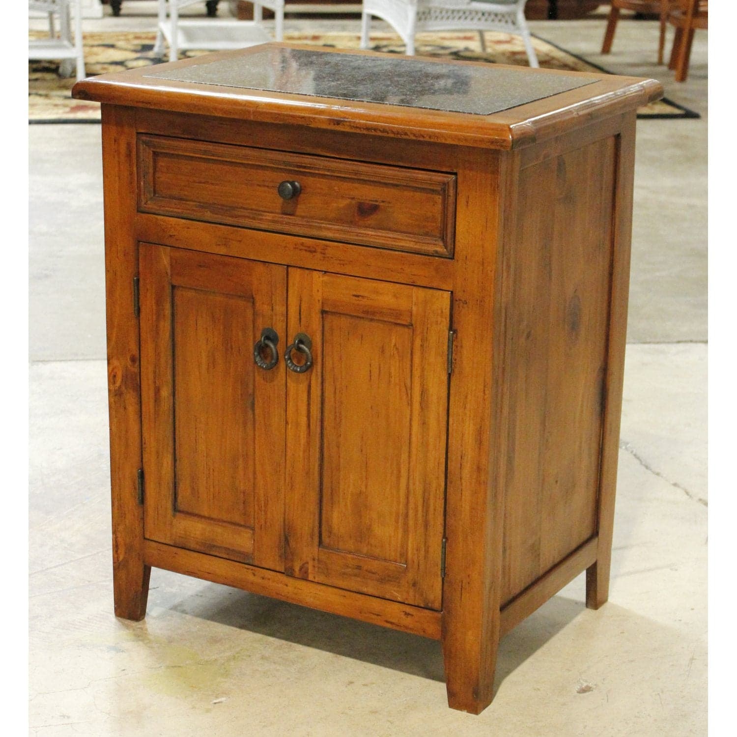 Granite Top Cabinet - Mahogany Finish - Thumbnail 4