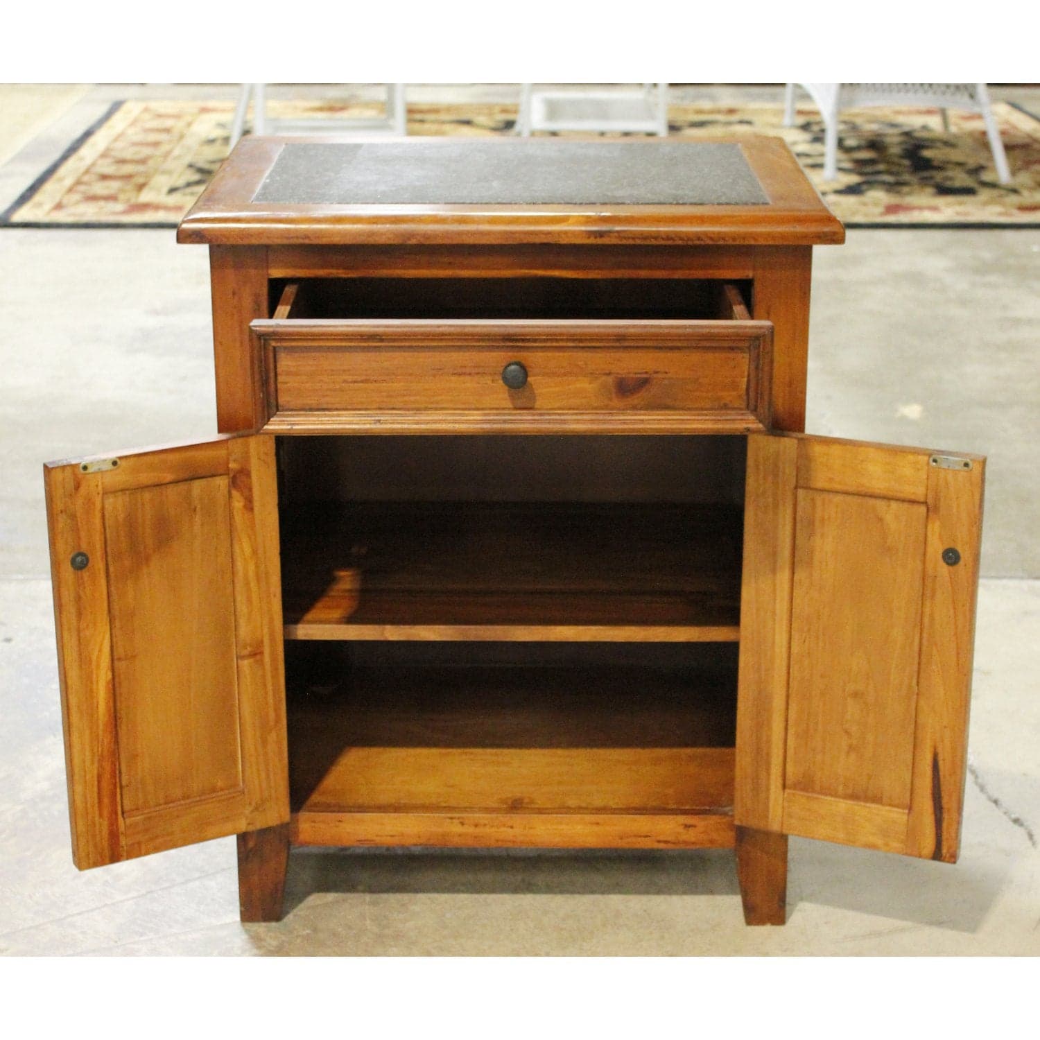 Granite Top Cabinet - Mahogany Finish - Thumbnail 2