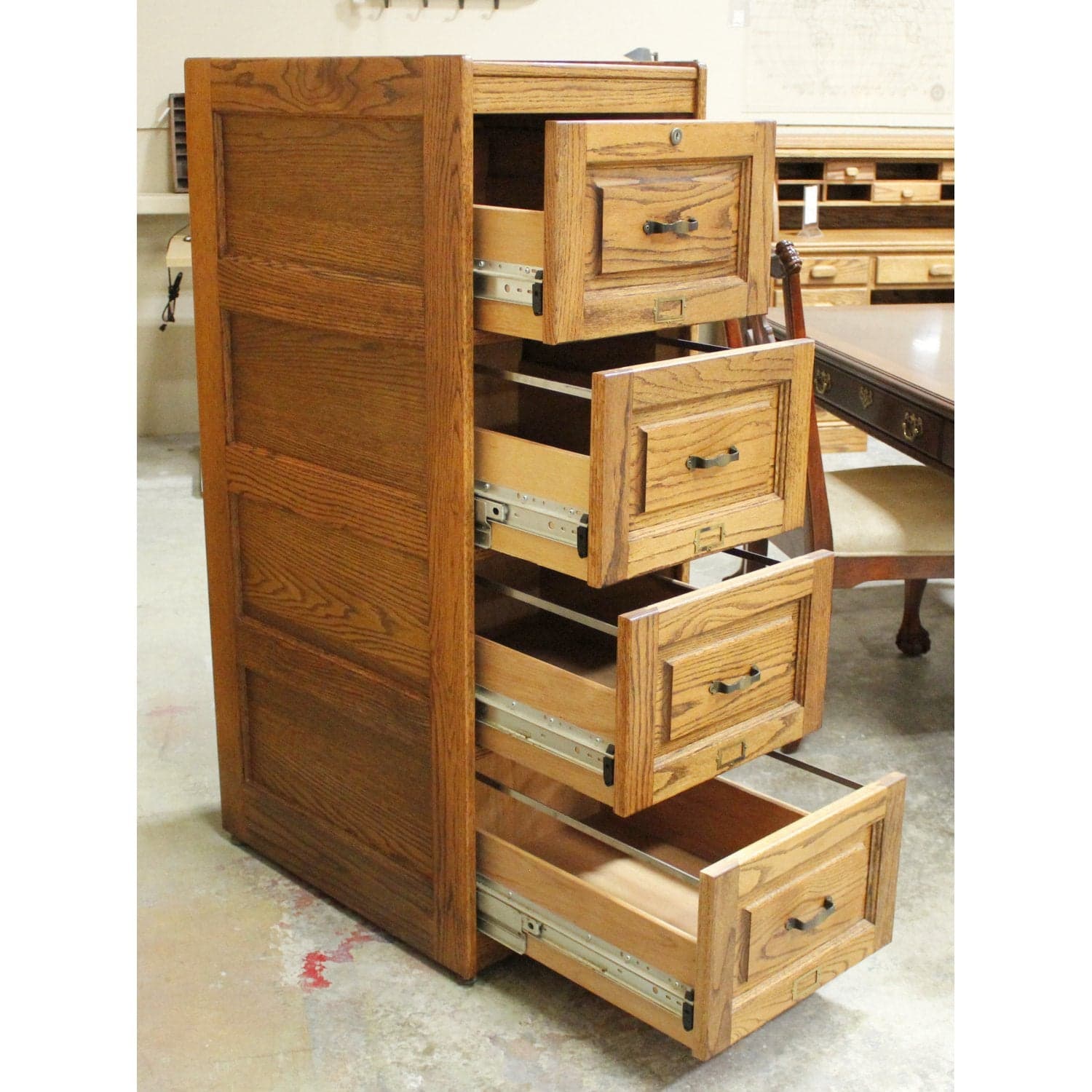 Dark Oak 4 Drawer File Cabinet - Dark Oak - Thumbnail 2