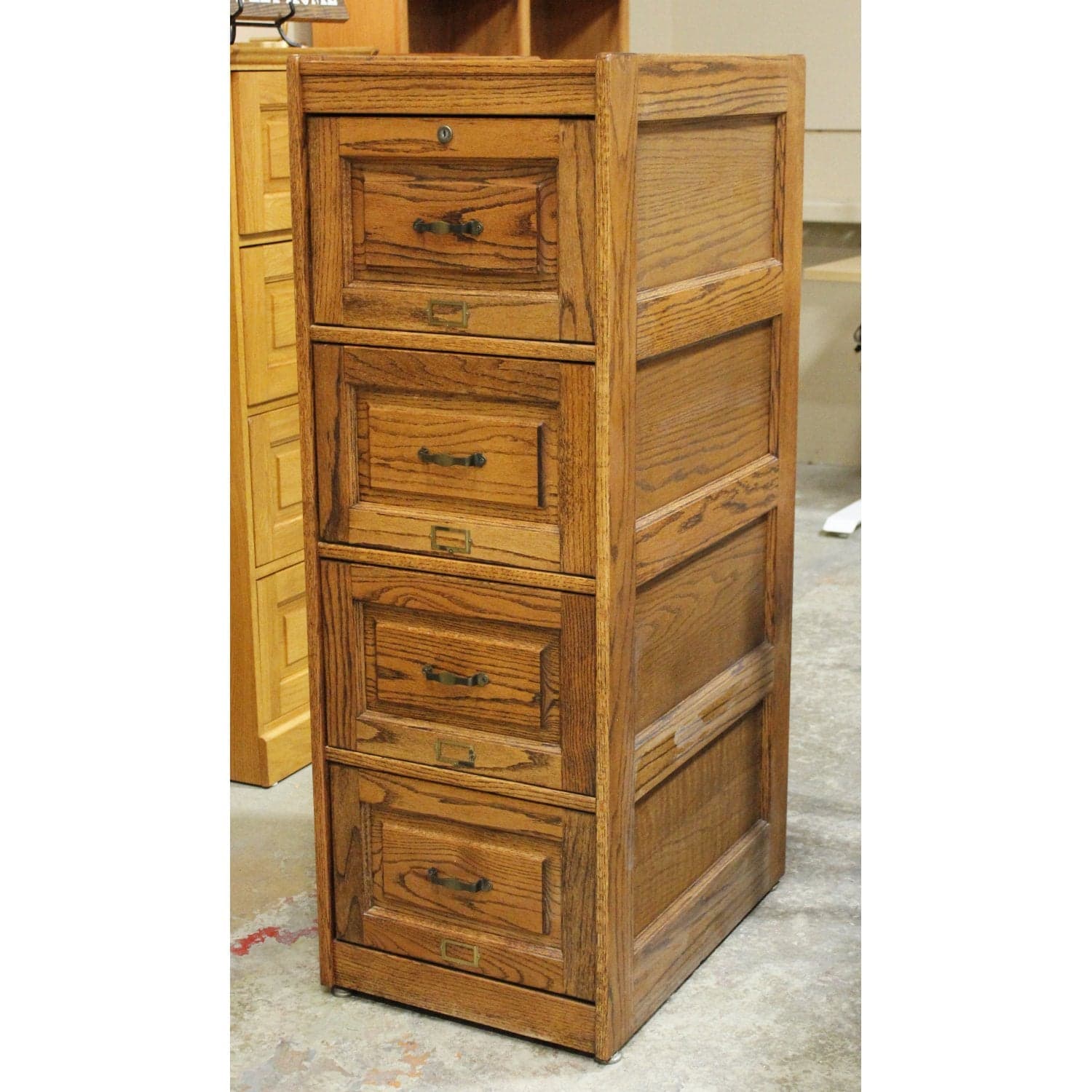 Dark Oak 4 Drawer File Cabinet - Dark Oak - Thumbnail 3