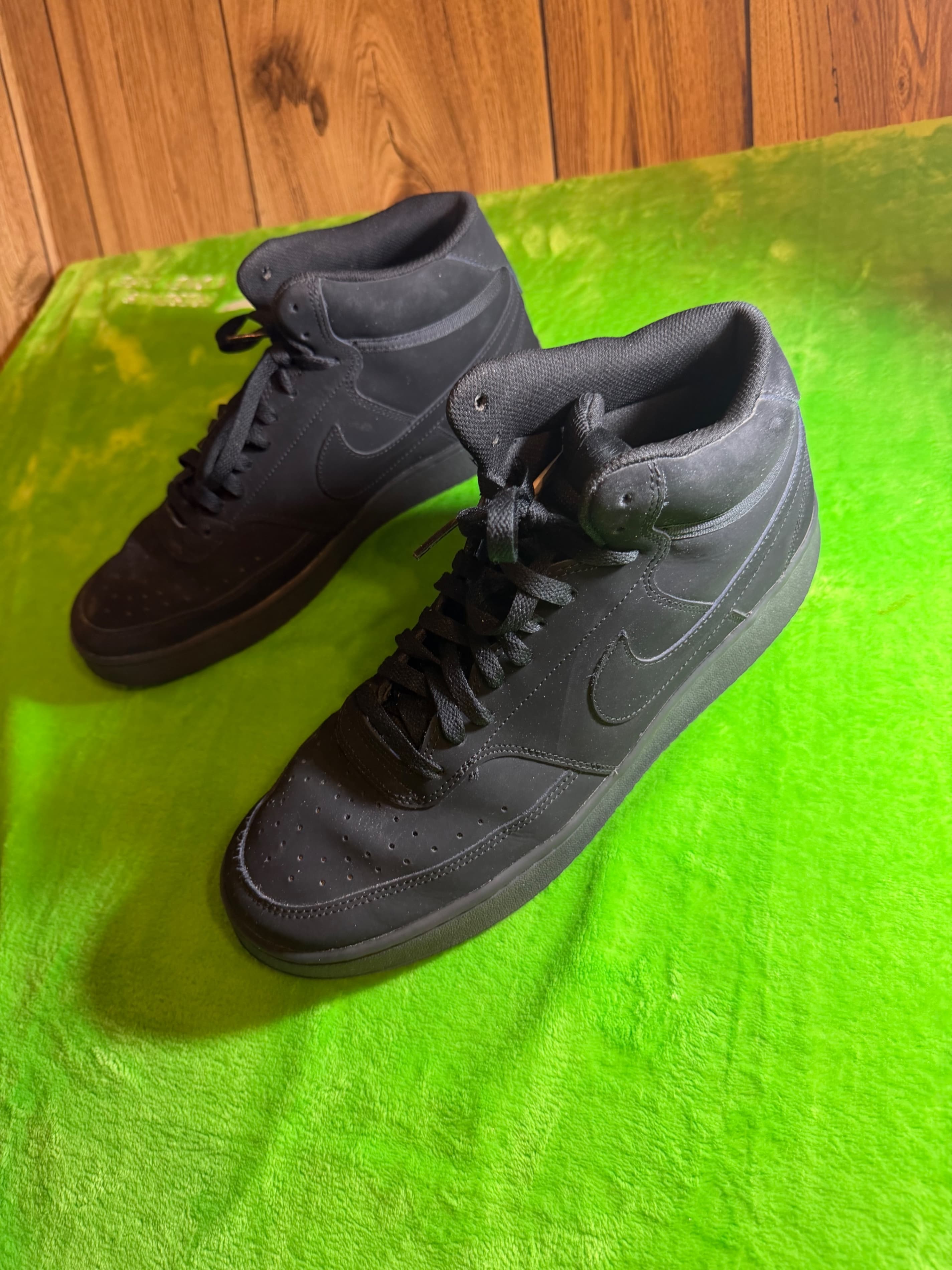 Nike Court Vision Mid Triple Black Mens Sz 12 CU6620-001 - Thumbnail 4