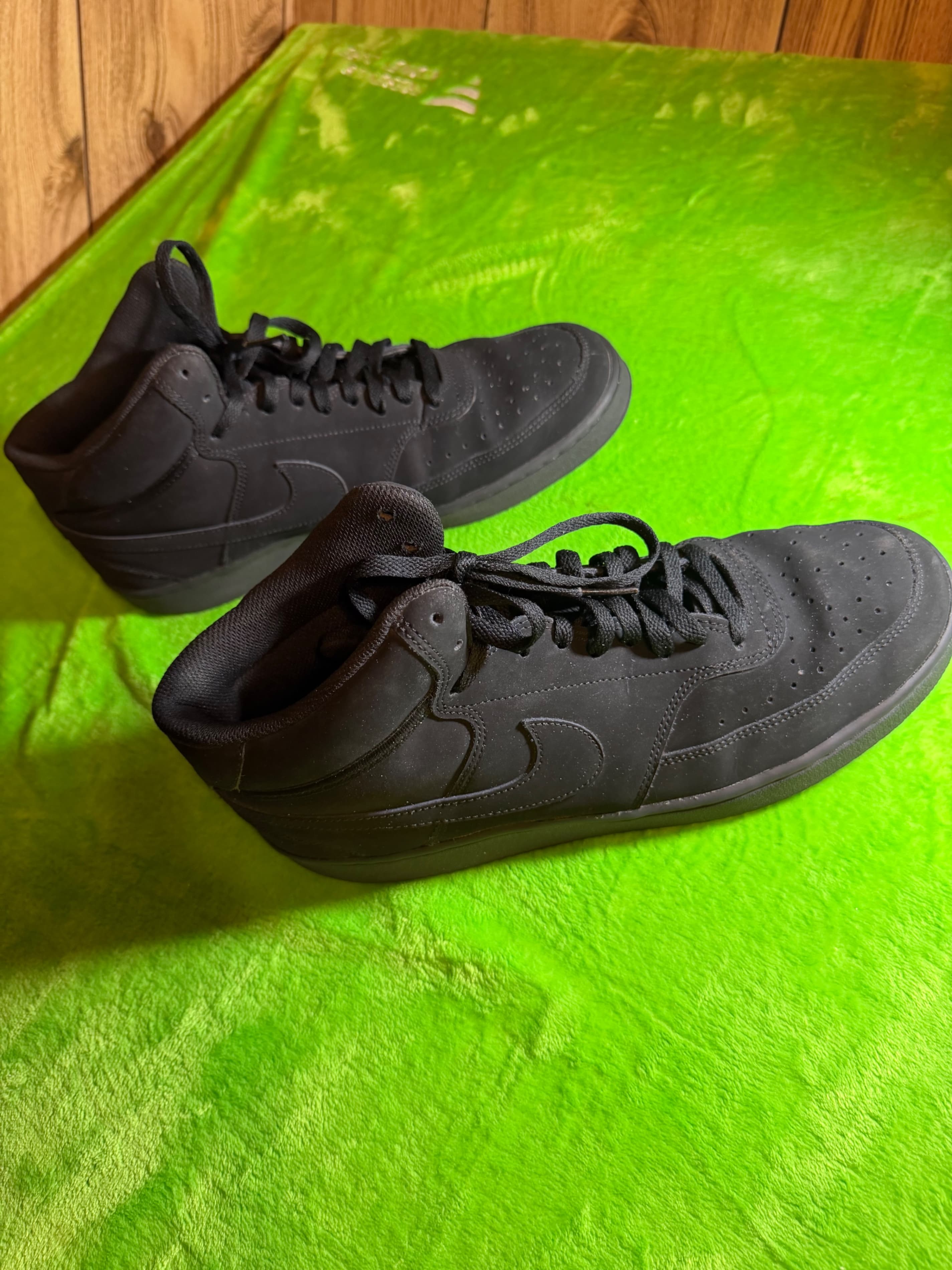 Nike Court Vision Mid Triple Black Mens Sz 12 CU6620-001 - Thumbnail 3