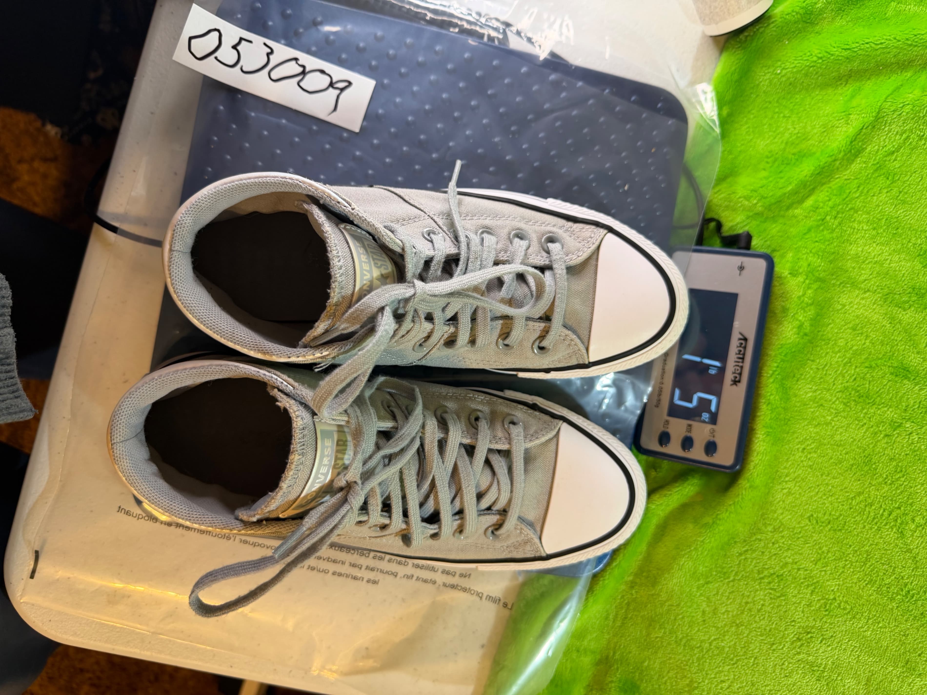 Converse Chuck Taylor All Star Hi Womens Sz 8.5 Grey Canvas - Thumbnail 9