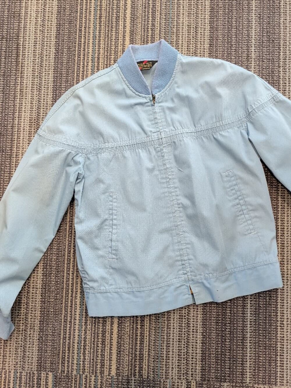 Vintage 70s Sears The Men's Store Light Blue Bomber Jacket Unisex - Thumbnail 9