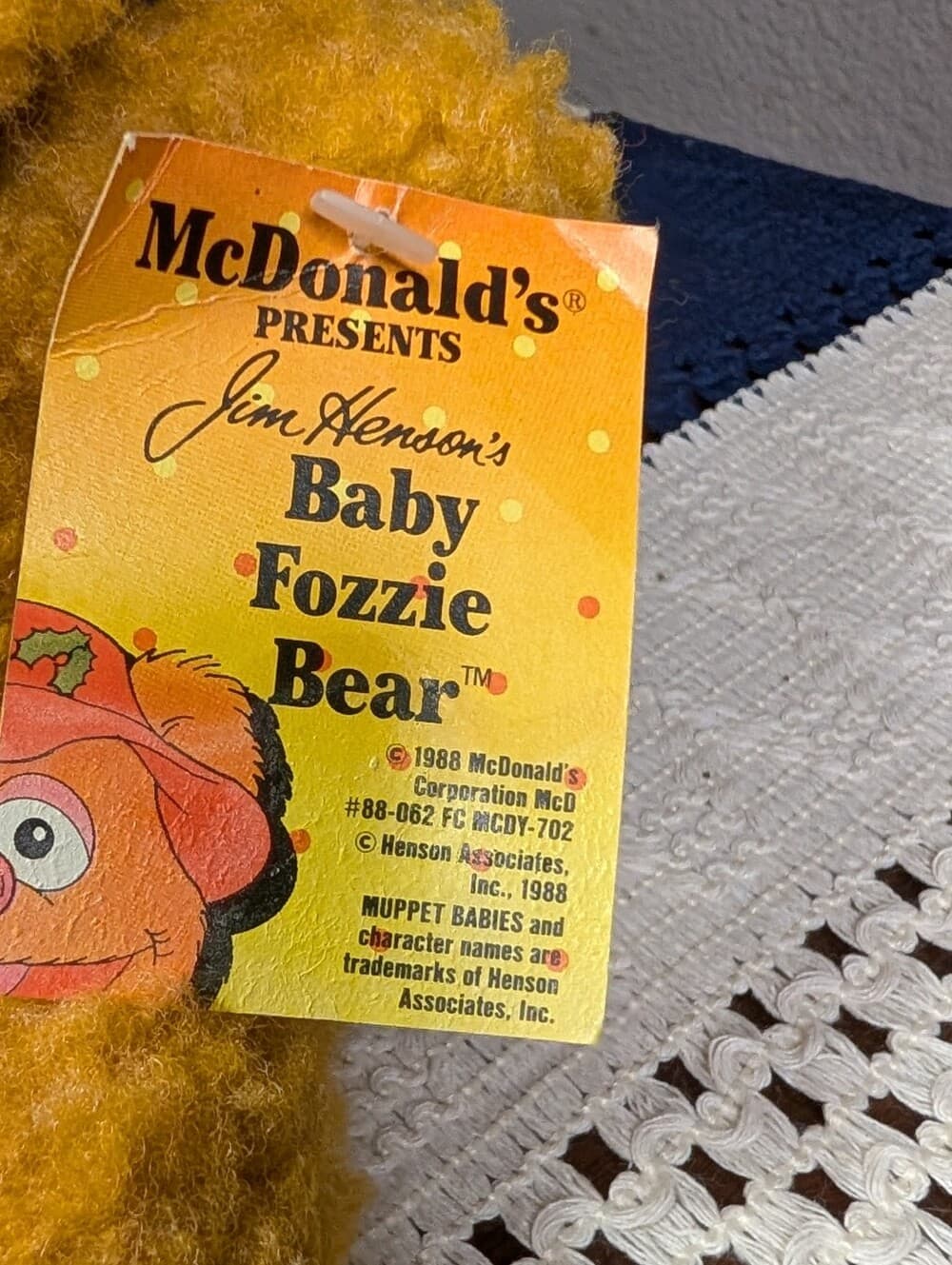 Vintage 1987 McDonald's Baby Fozzie Bear Plush Toy – Green Scarf - Thumbnail 2