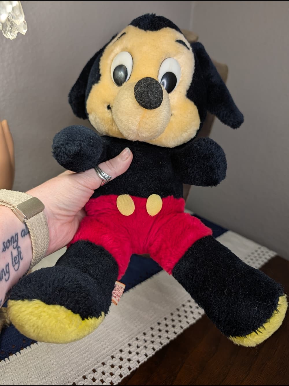Vintage Walt Disney Mickey Mouse Plush Stuffed Animal Toy 14" - Thumbnail 3