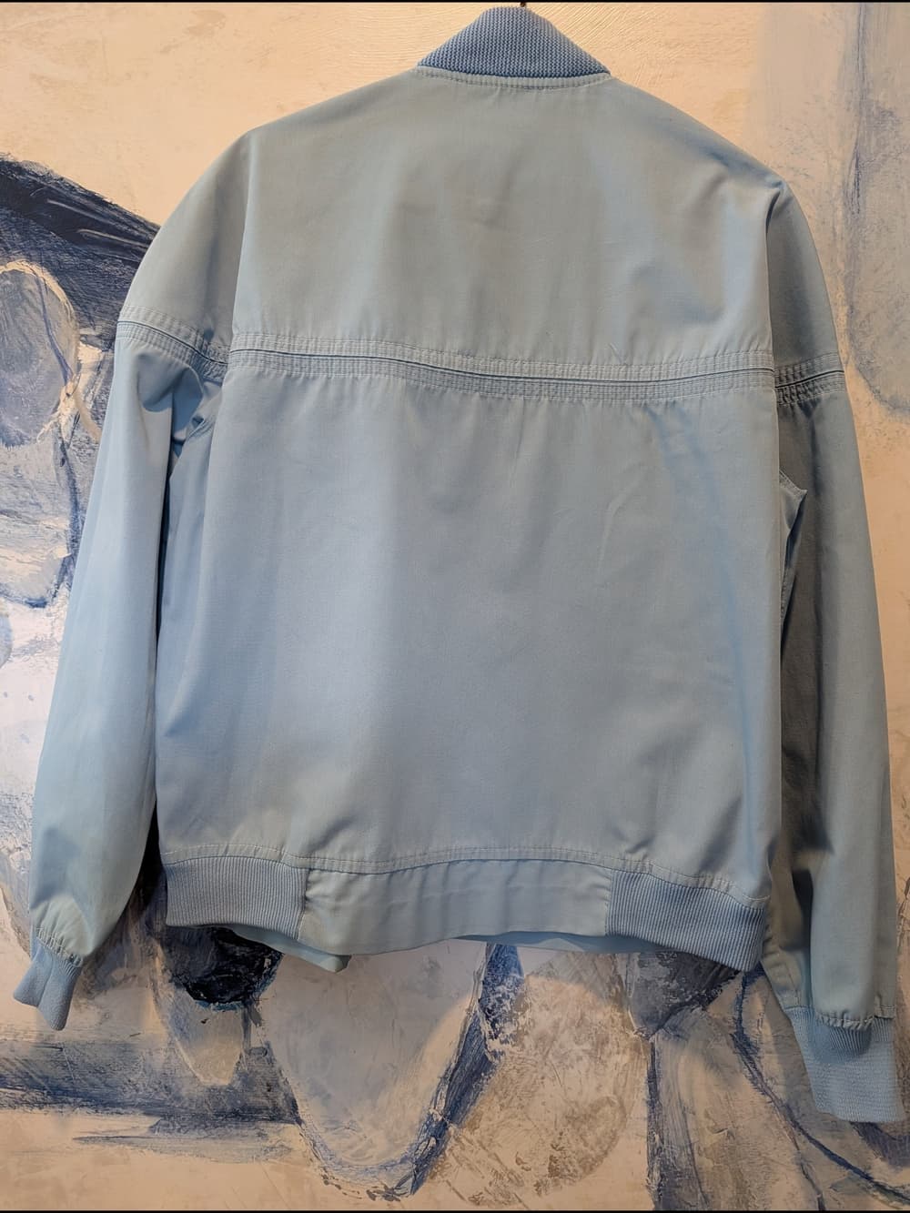 Vintage 70s Sears The Men's Store Light Blue Bomber Jacket Unisex - Thumbnail 7