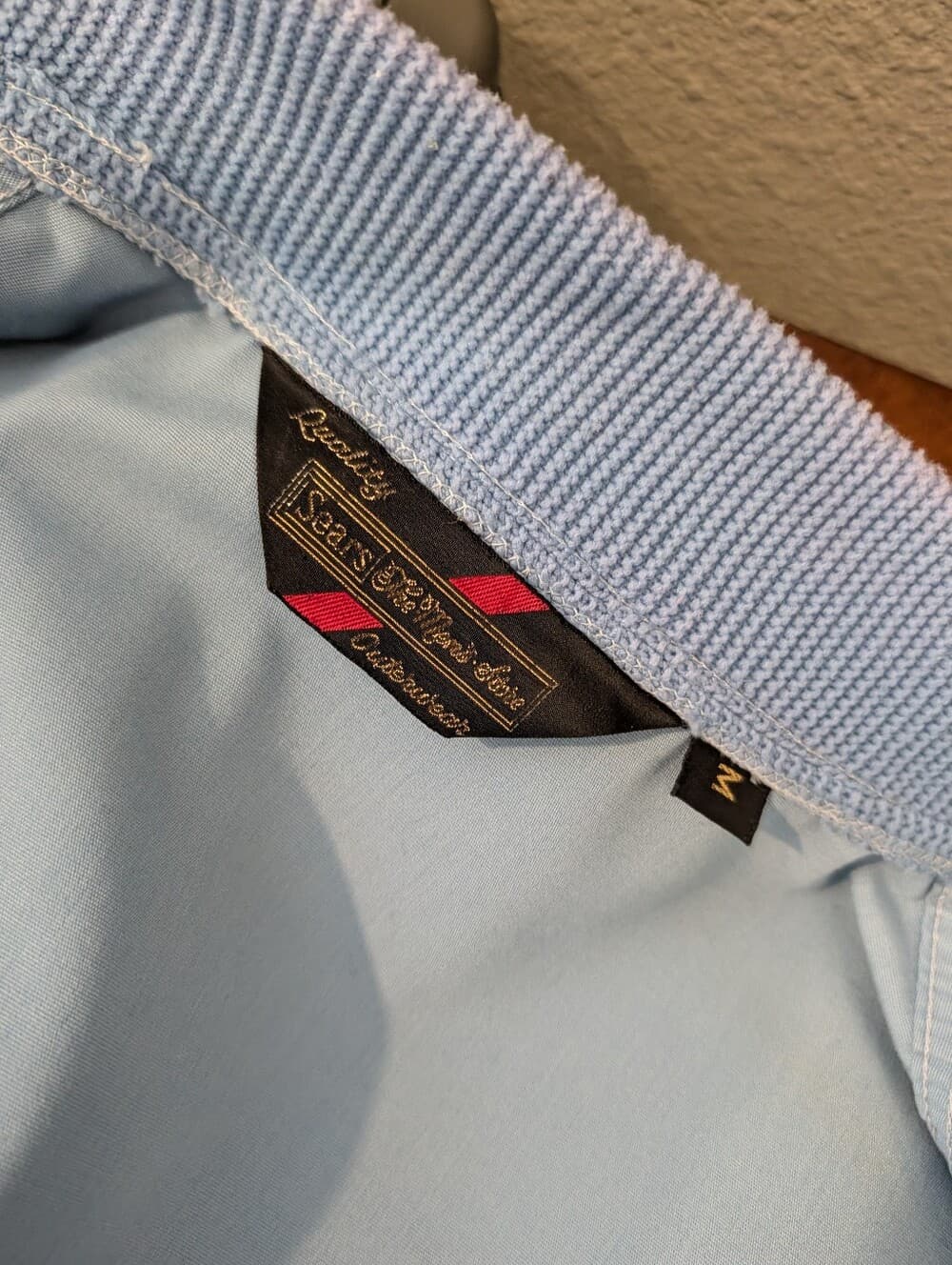 Vintage 70s Sears The Men's Store Light Blue Bomber Jacket Unisex - Thumbnail 8