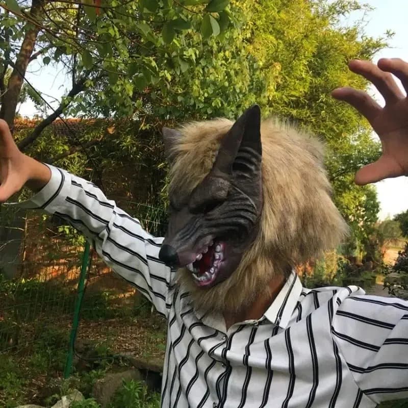 3 Pcs Beast Werewolf Costume Party Mask Wolf Gloves Cosplay For Women Men Scary - Thumbnail 3