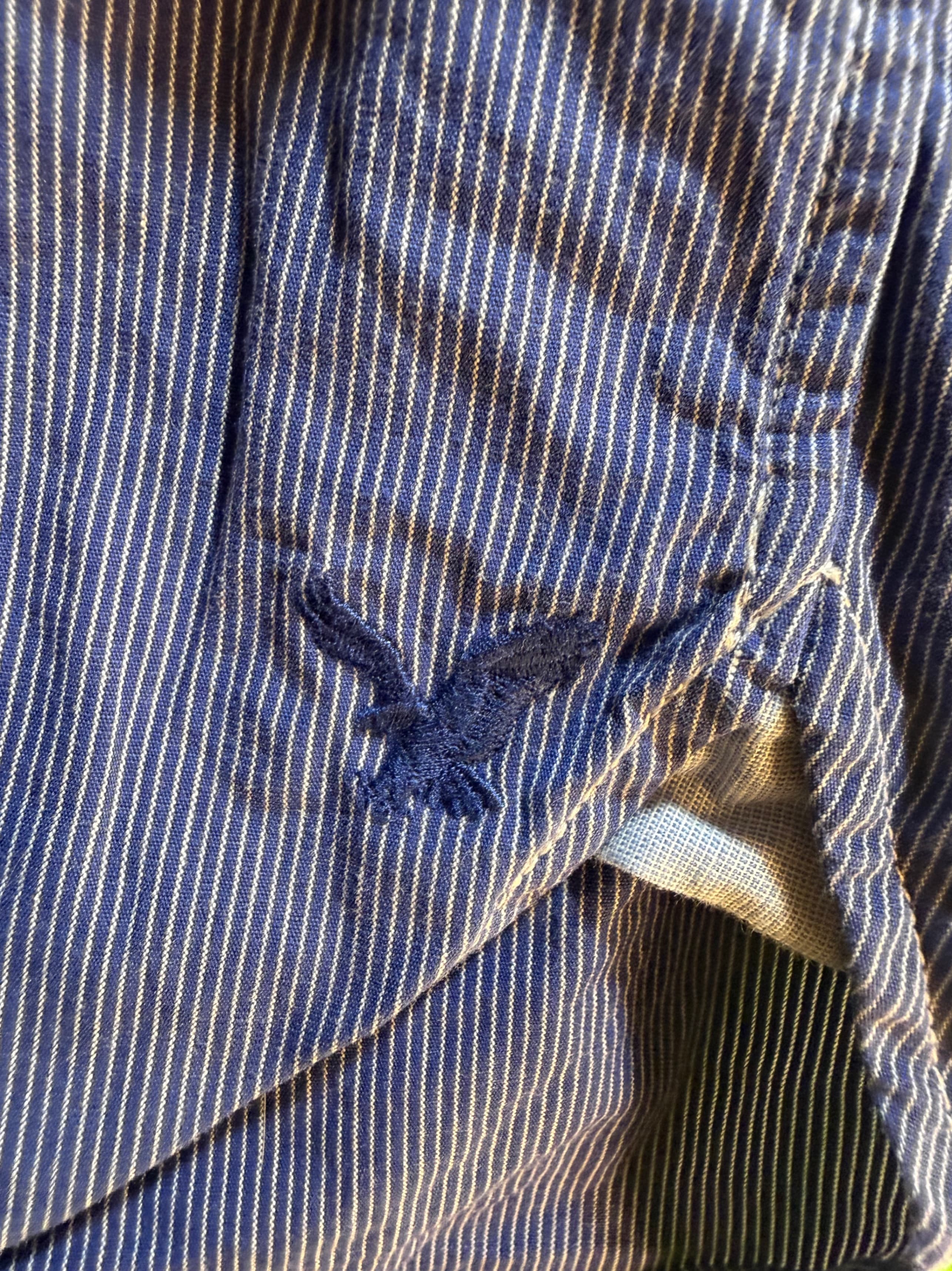 American Eagle Outfitters Slim Fit LS Button Down Shirt Mens XXL Blue Stripe - Thumbnail 6