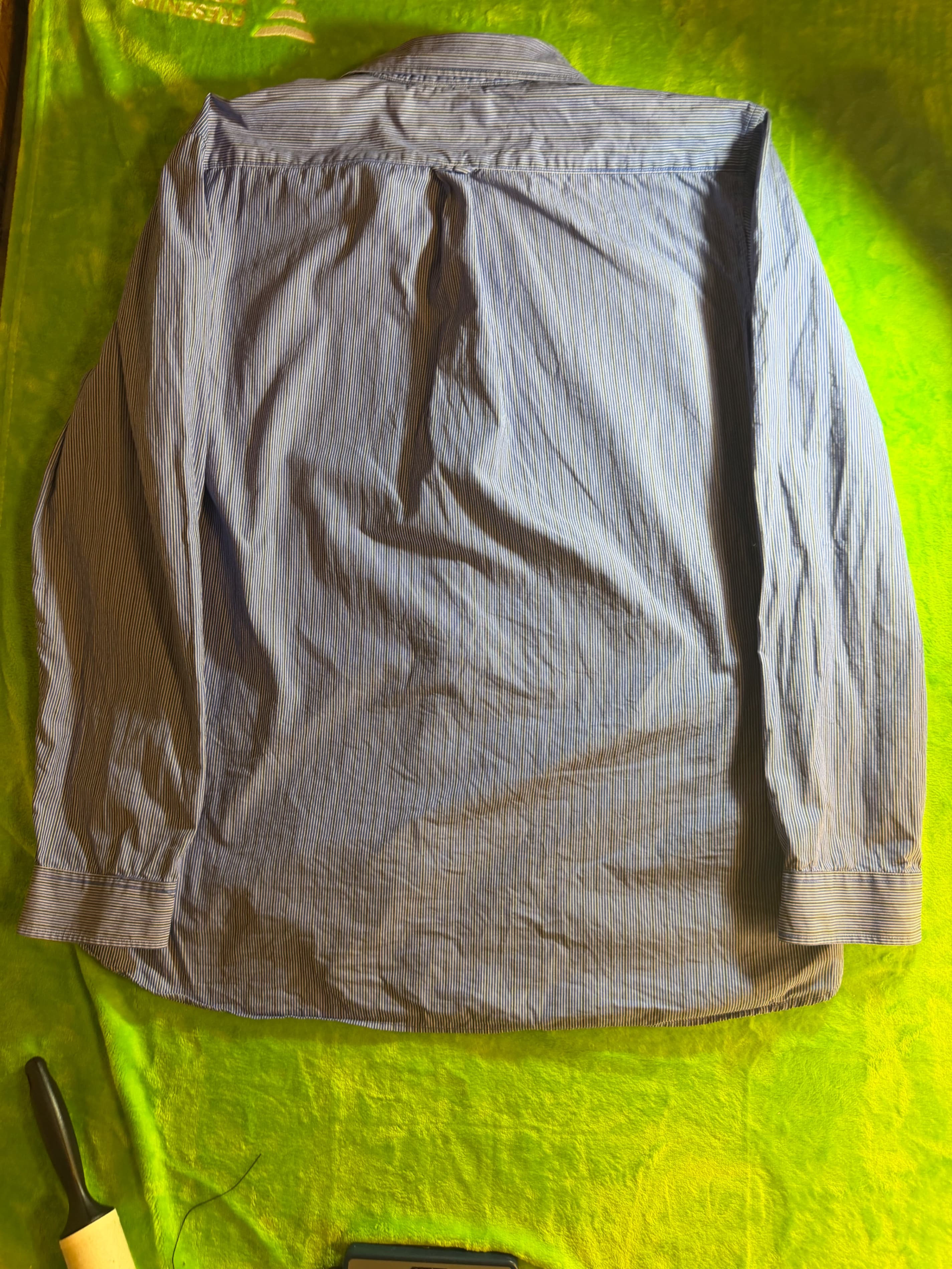American Eagle Outfitters Slim Fit LS Button Down Shirt Mens XXL Blue Stripe - Thumbnail 2