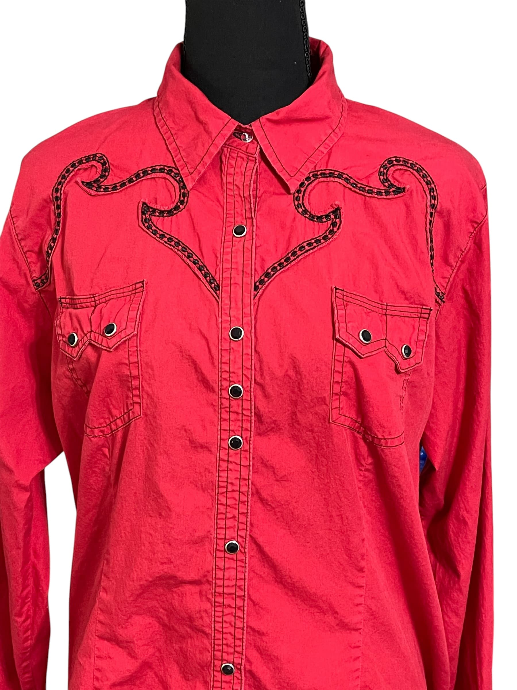 Rock 47 by Wrangler Vintage Women’s Bedazzled Western/Cowgirl L/S Shirt - Thumbnail 2
