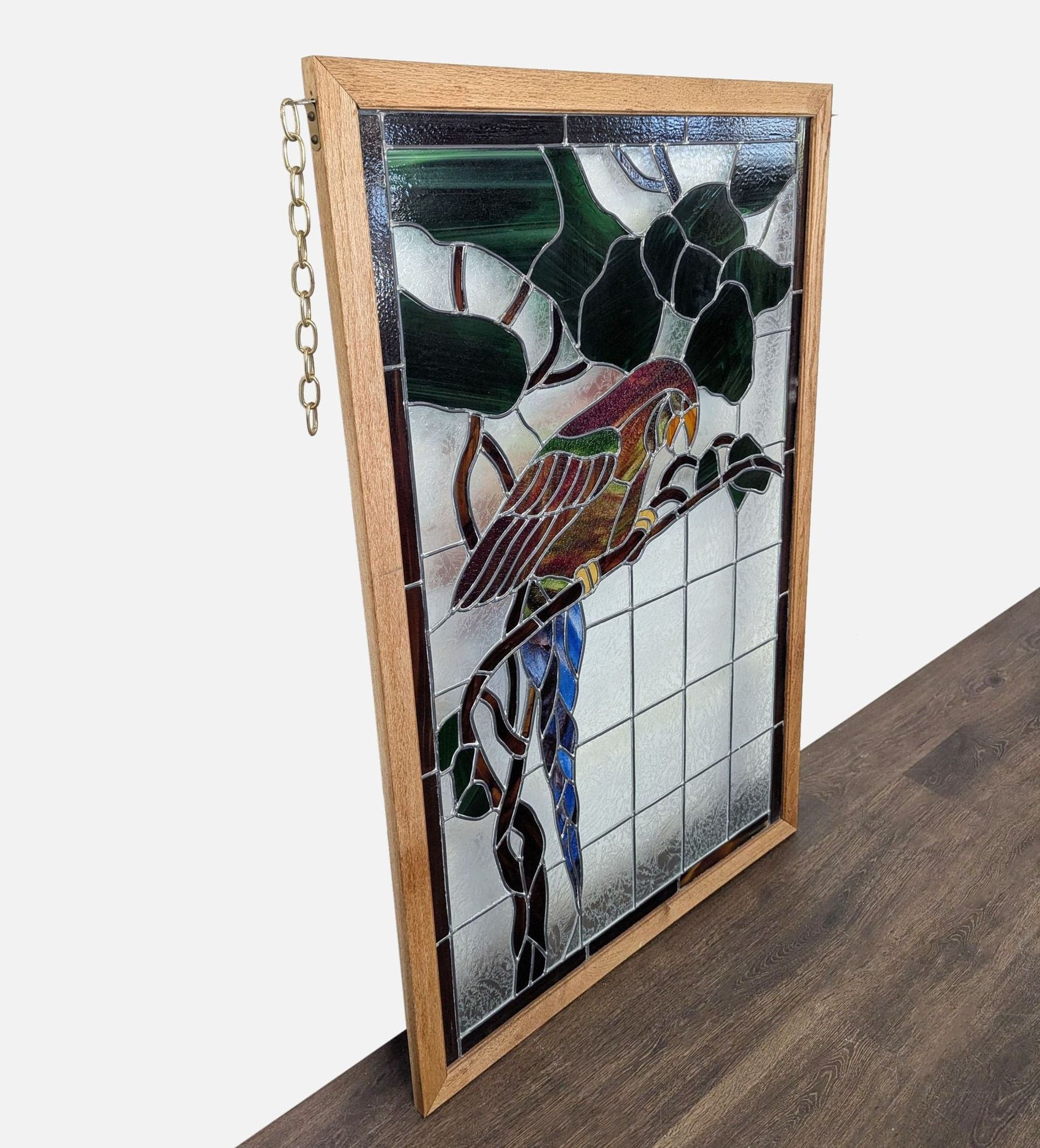 Stained-Glass Parrot in Wood Frame - Thumbnail 8