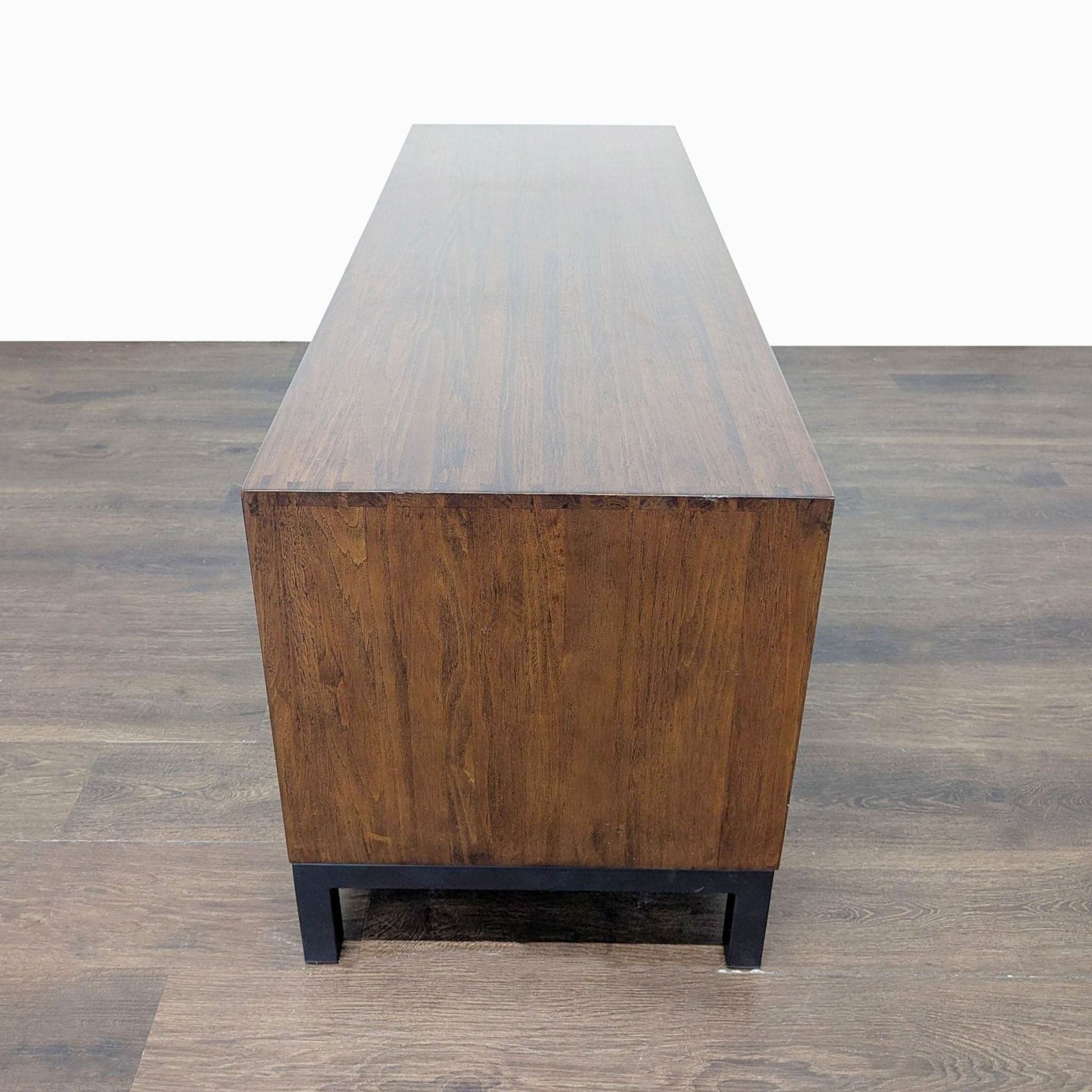 Wood Media Console on Metal Base - Thumbnail 8