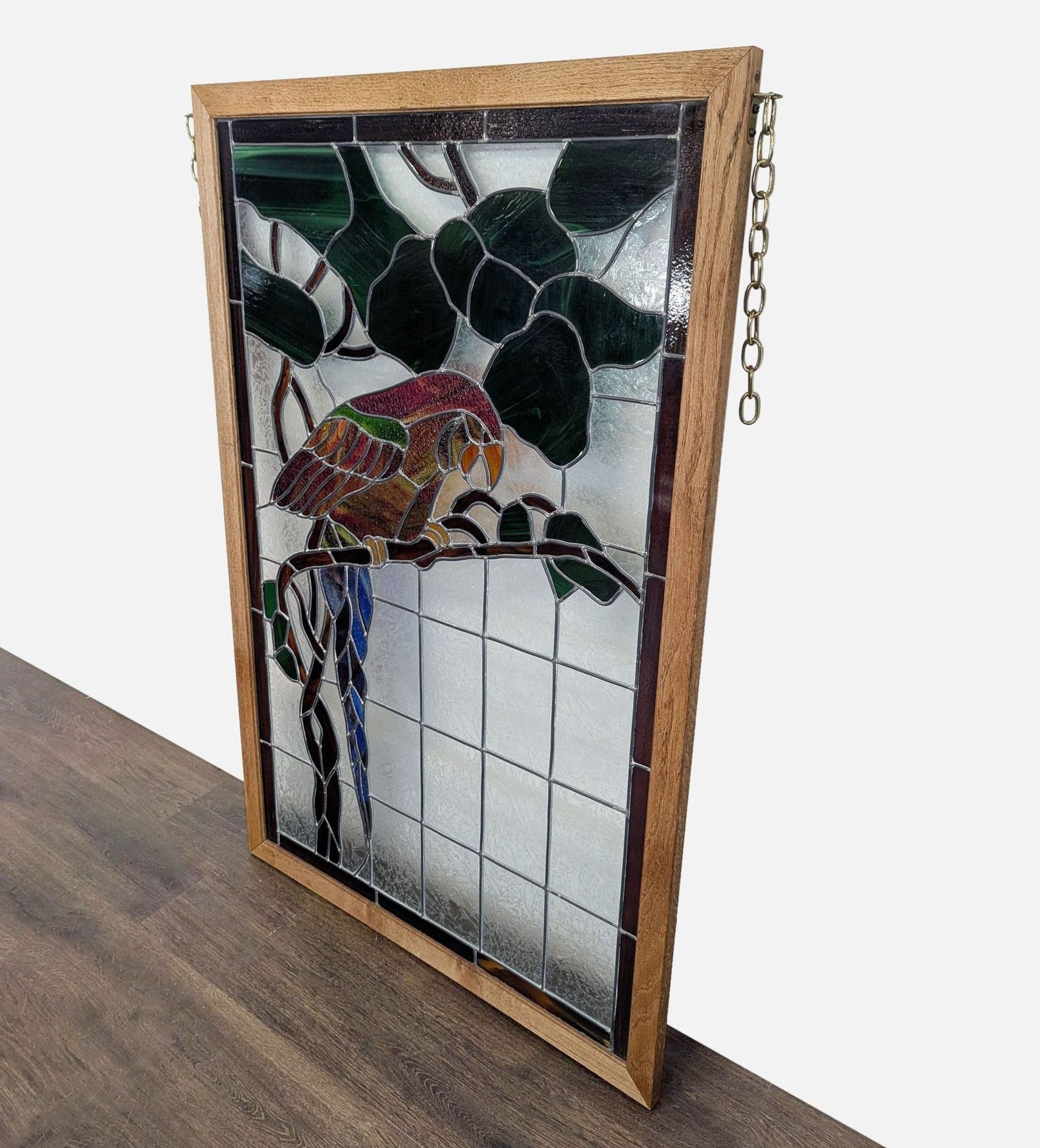 Stained-Glass Parrot in Wood Frame - Thumbnail 5