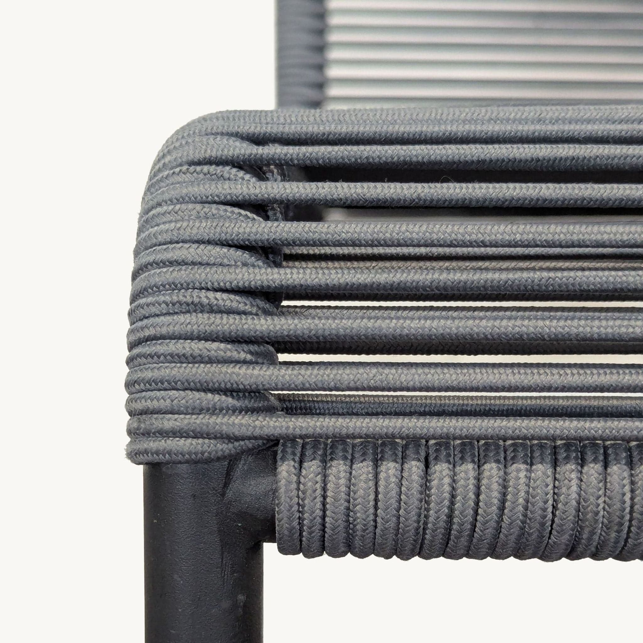 Modern Black Woven Outdoor Chair with Sturdy Metal Frame - Thumbnail 6