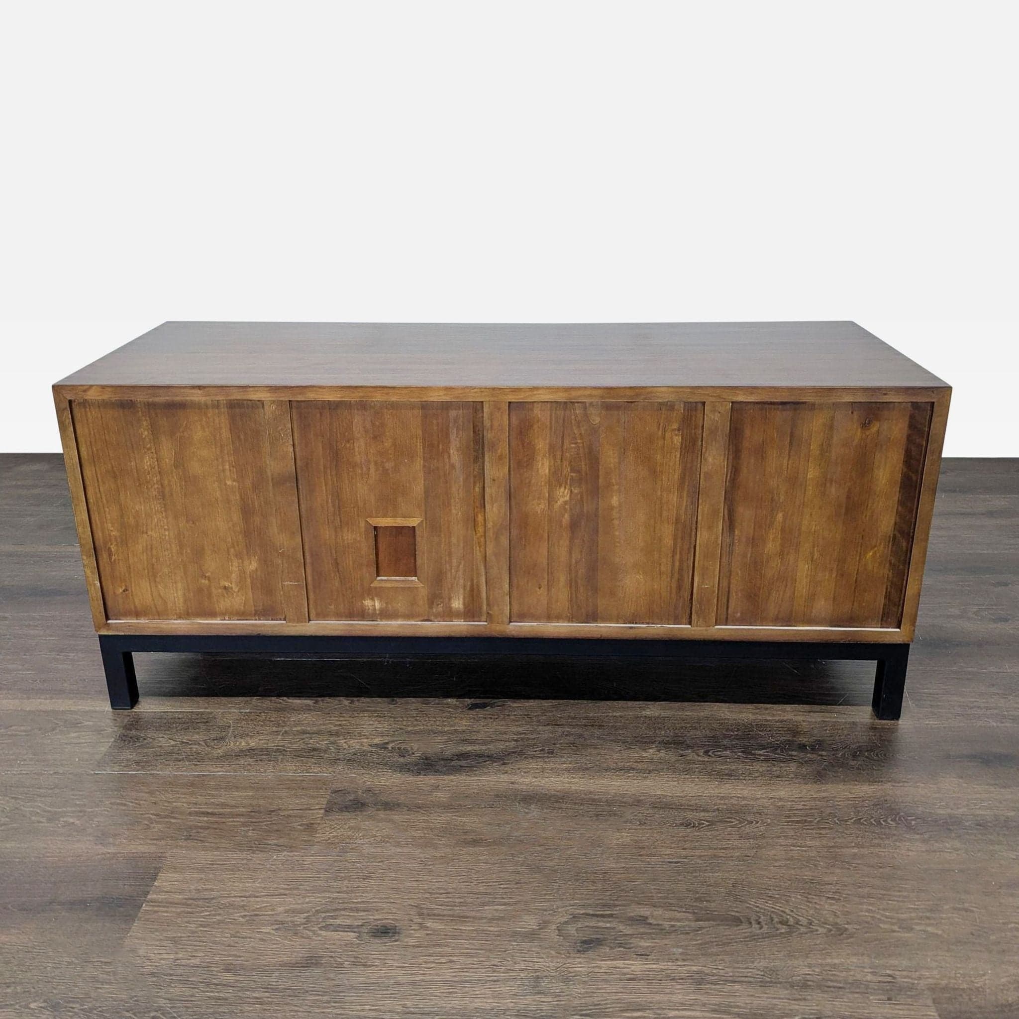 Wood Media Console on Metal Base - Thumbnail 7
