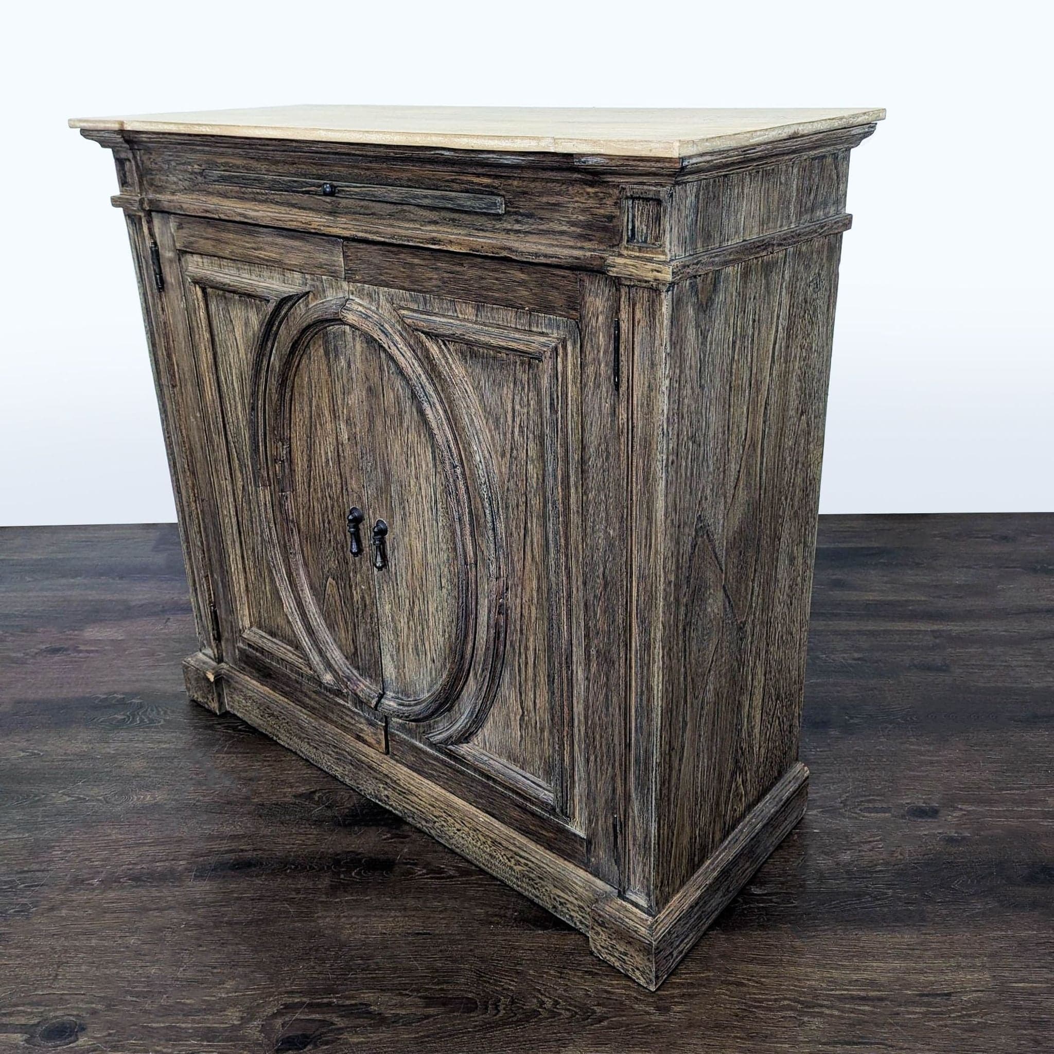 Two Door Cabinet with Molded Designs on Doors - Thumbnail 7