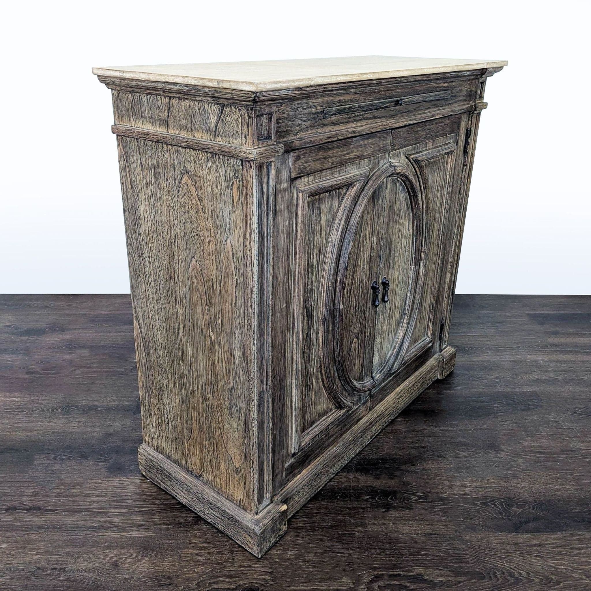 Two Door Cabinet with Molded Designs on Doors - Thumbnail 4