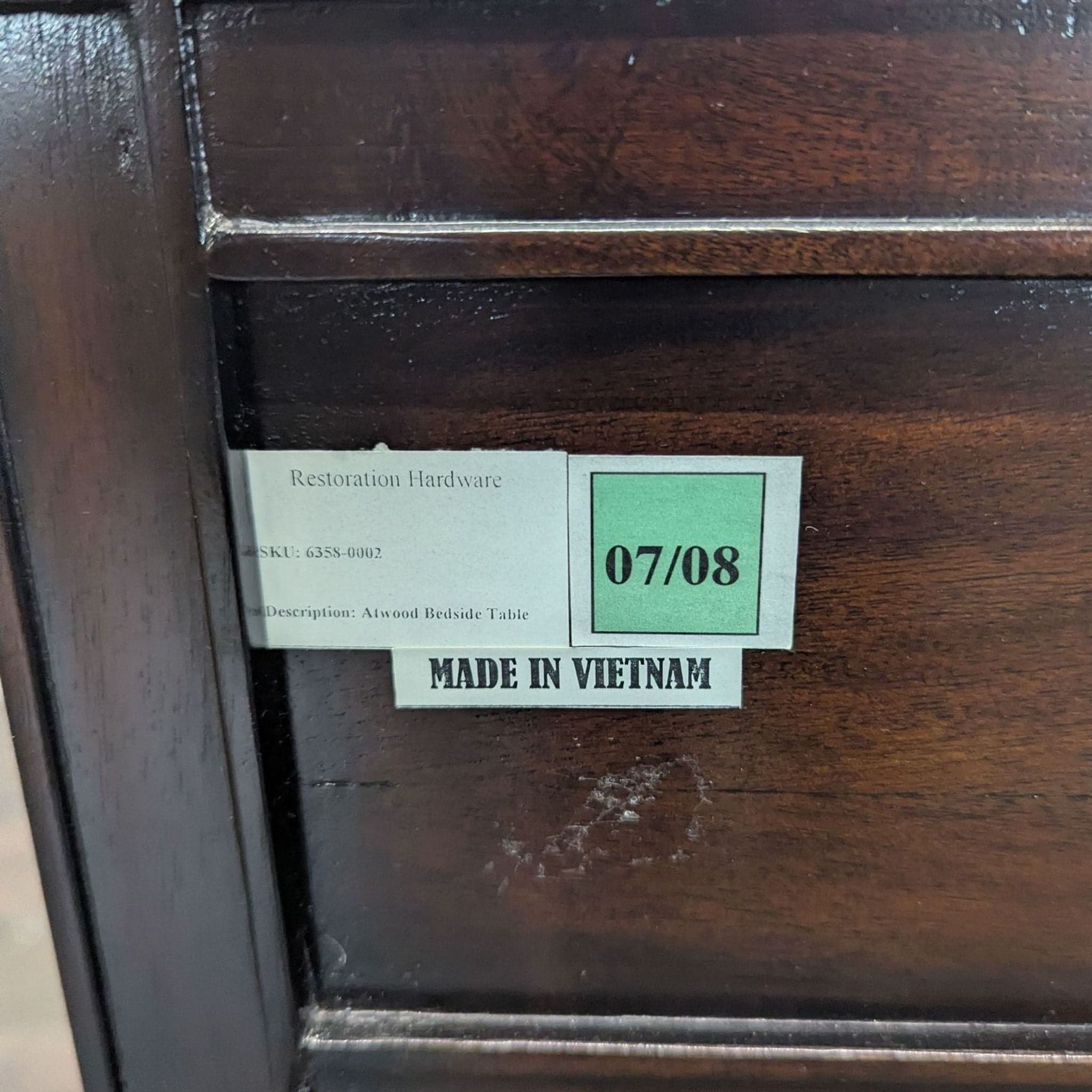 Restoration Hardware Two Drawer Nightstand - Thumbnail 4